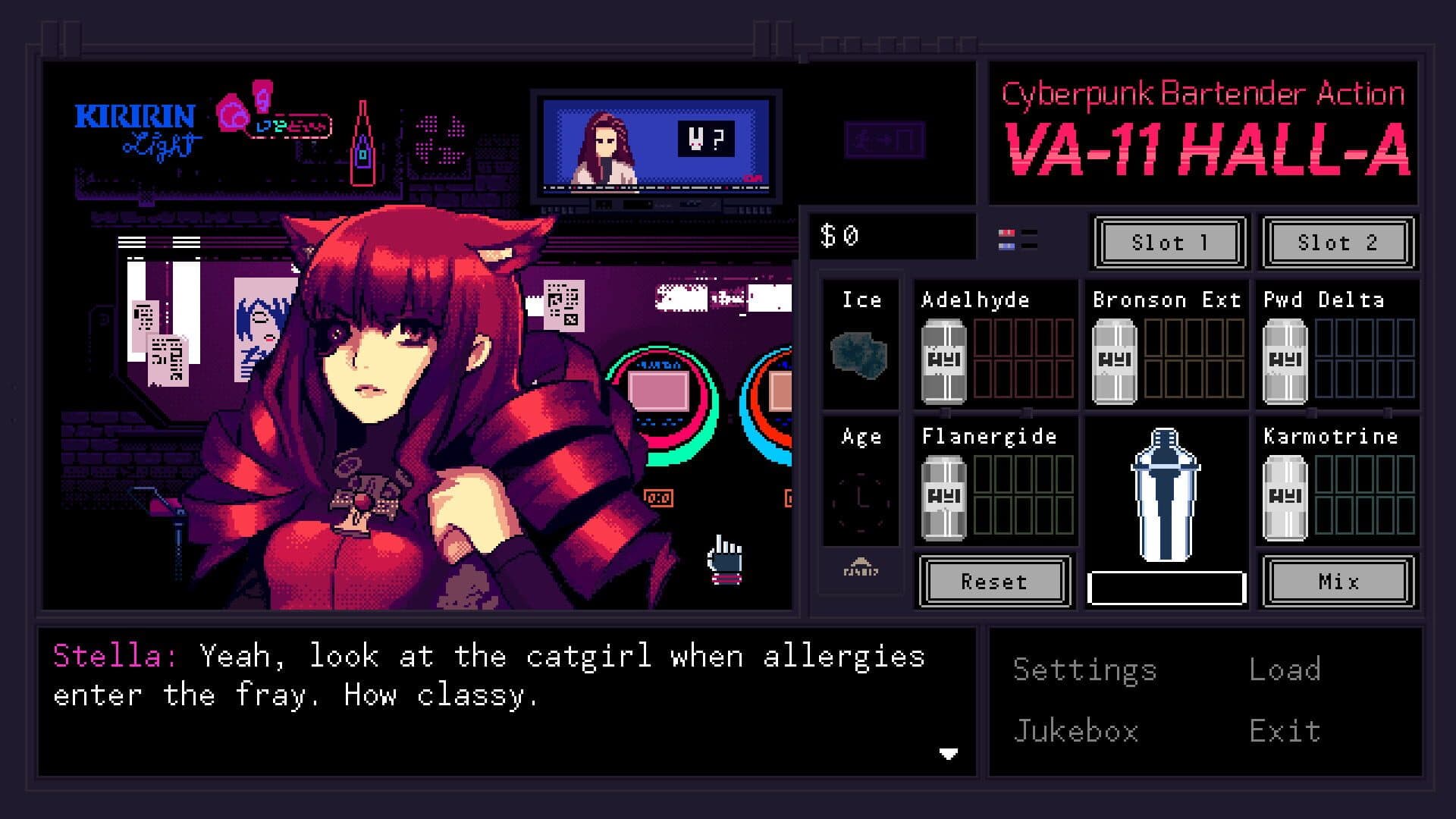 VA-11 Hall-A: Cyberpunk Bartender Action screenshot 2