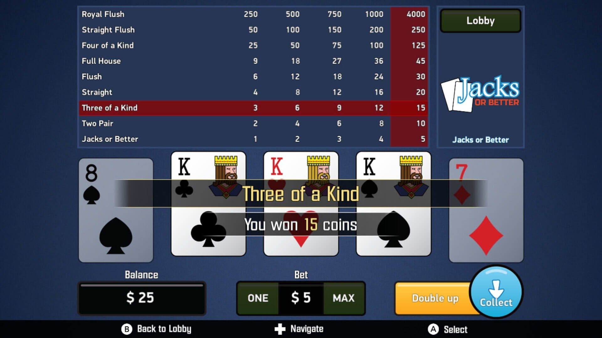 اسکرین‌شات Jacks or Better: Video Poker - 5