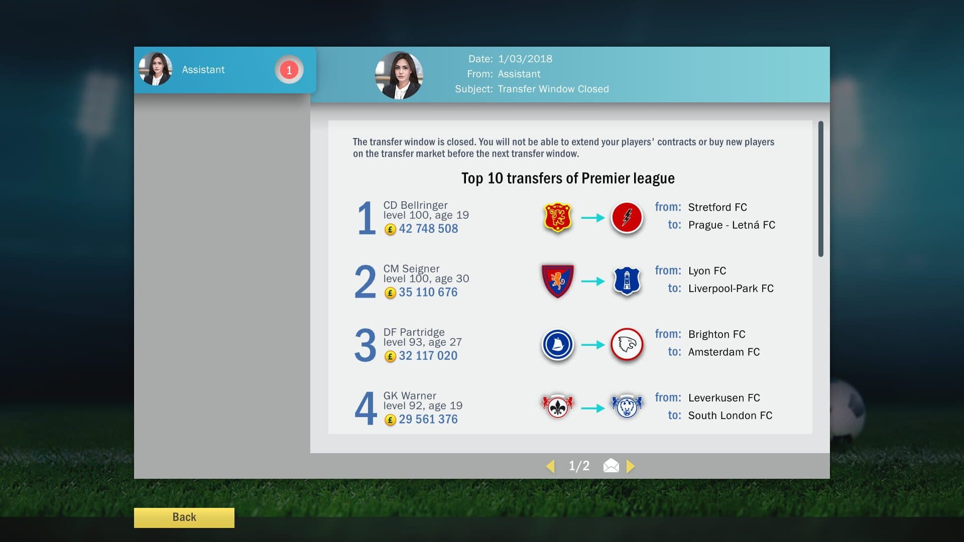 Football, Tactics & Glory screenshot 1
