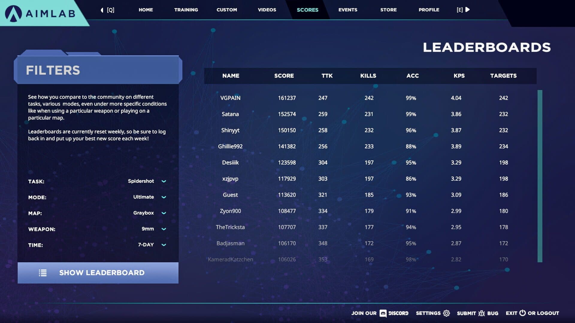 اسکرین‌شات Aimlabs - 1