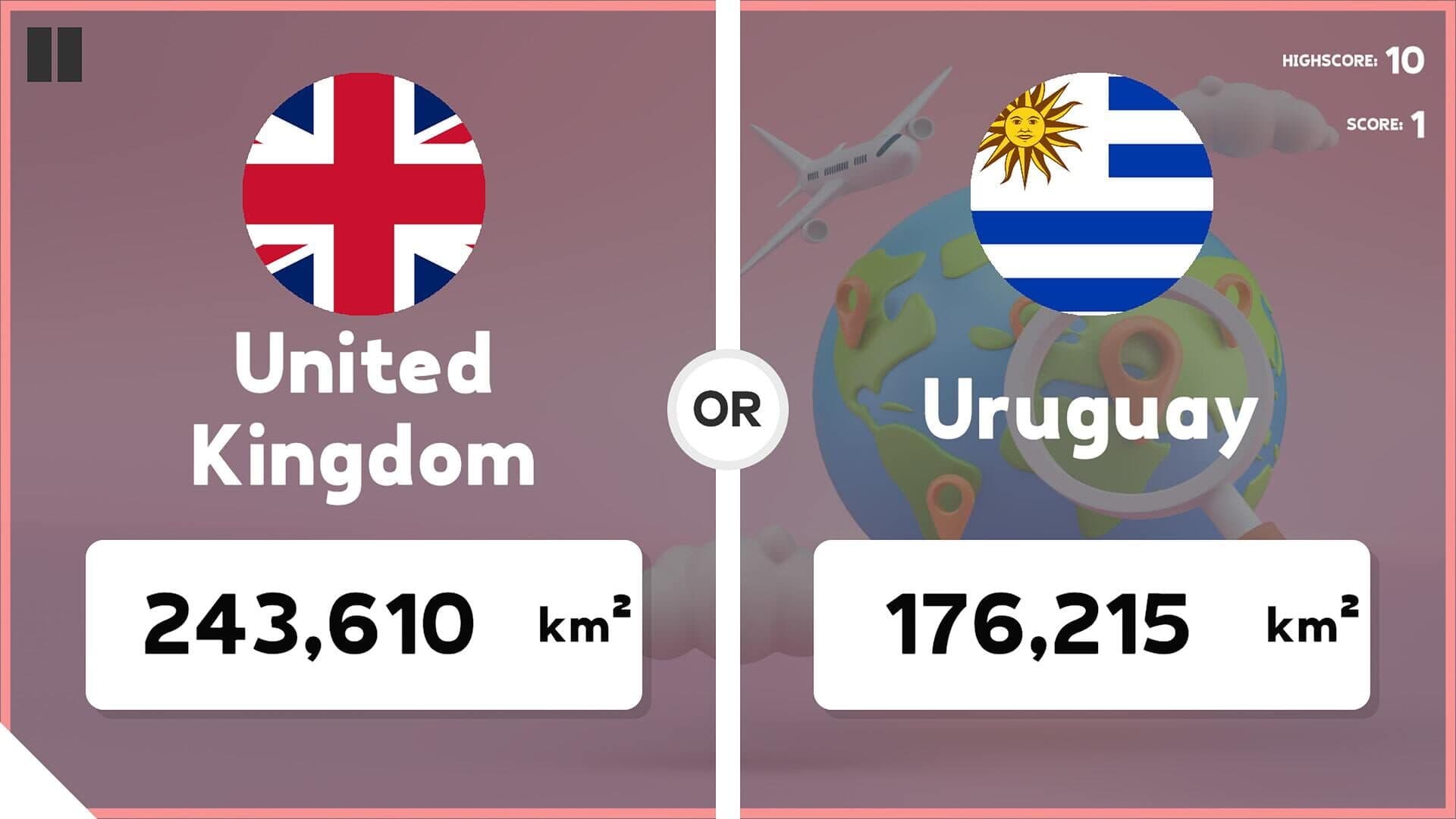 اسکرین‌شات Which Country Is Larger? - 3