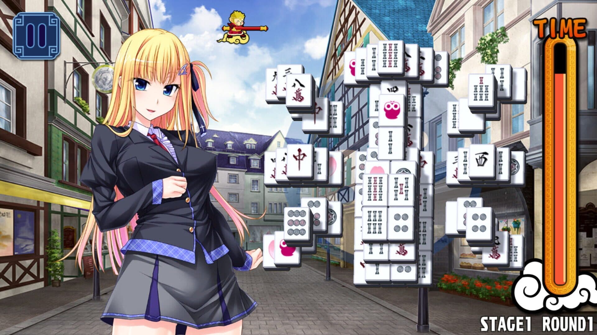 Pretty Girls Mahjong Solitaire: Blue screenshot 3