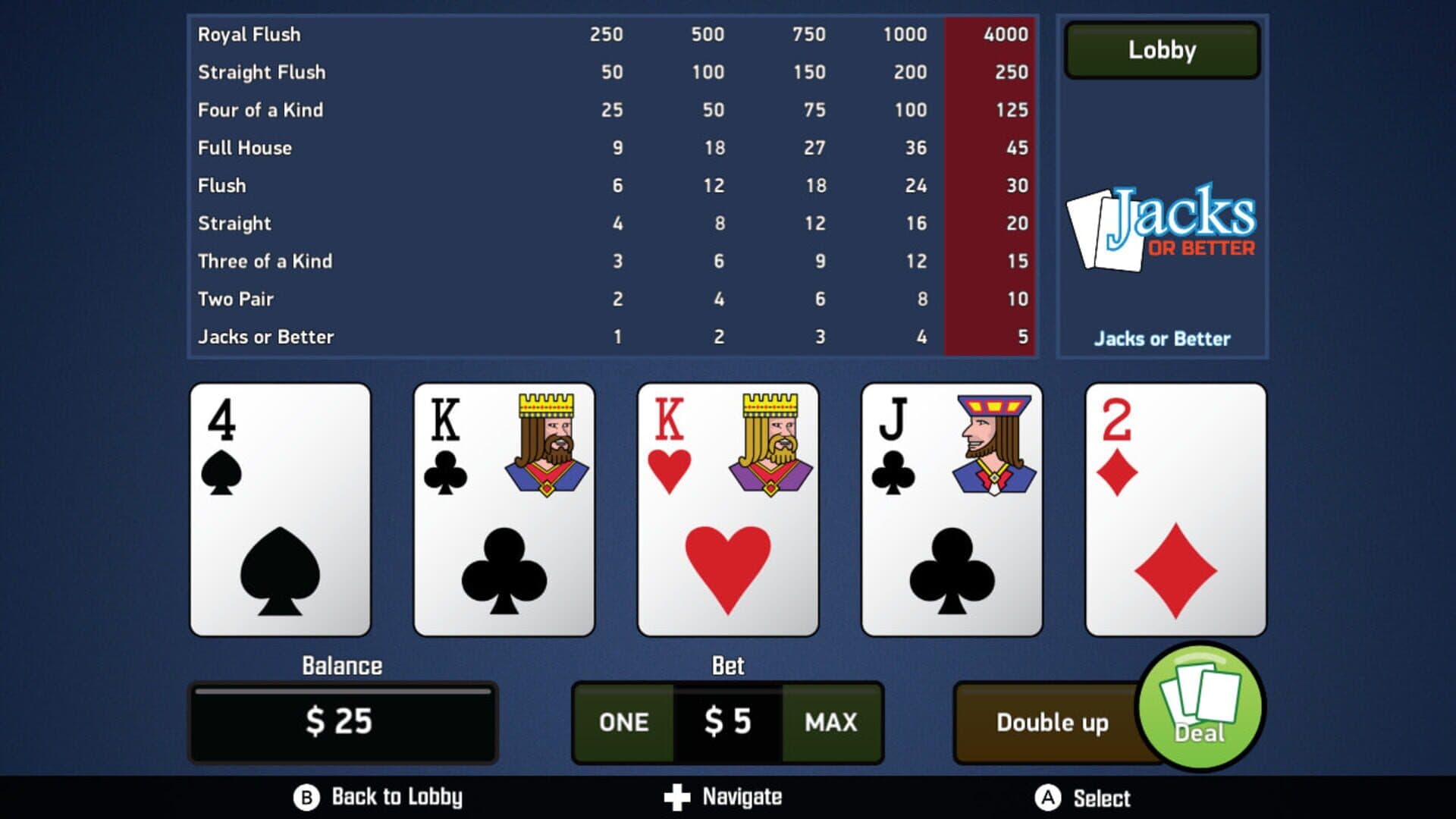 اسکرین‌شات Jacks or Better: Video Poker - 2